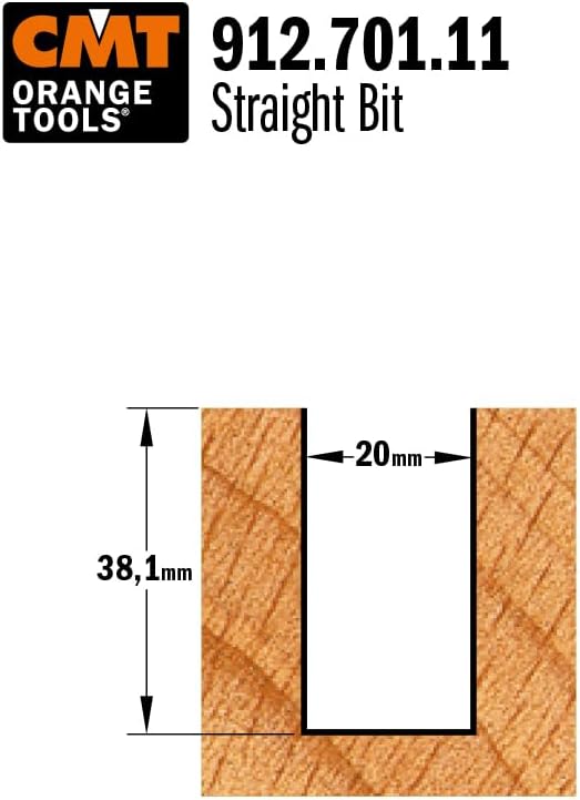 CMT Orange Tools 912.701.11 – Fräser Gerade HM S 12 D 20 x 38