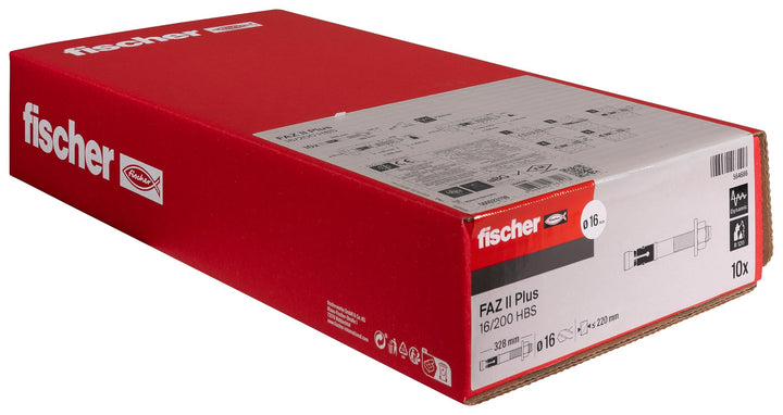 fischer Bolzenanker mit Holzbauscheibe FAZ II Plus 16/200, Schwerlastanker für Befestigungen schwere