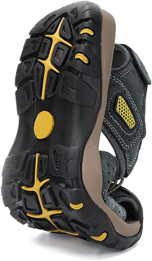 FLARUT Sandalen Herren Outdoorsandalen Trekkingsandalen Wander | Echtleder,Geschlossene Zehe,Rutschf