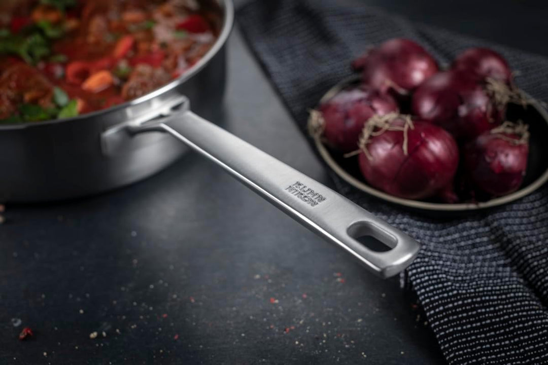 KUHN RIKON CULINARY FIVEPLY Schmorpfanne unbeschichtet Ø 24 cm, 5-PLY Mehrschichtmaterial, für alle