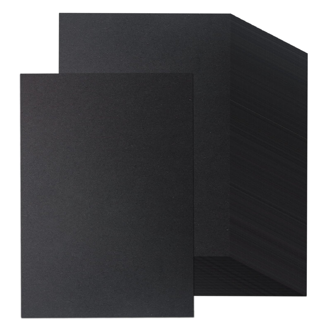 200 x Tonpapier Schwarz A4 120g, Schwarzes Bastelpapier zum Basteln & Malen & Drucken, Schwarz