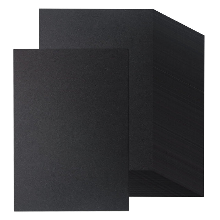 200 x Tonpapier Schwarz A4 120g, Schwarzes Bastelpapier zum Basteln & Malen & Drucken, Schwarz