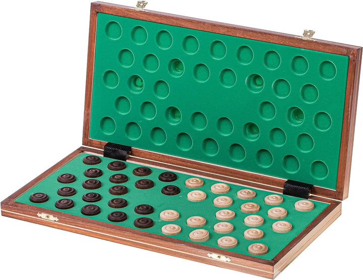 Square - Damespiel - 100 Feld - Dame Set aus Holz - Brett 40 x 40 cm