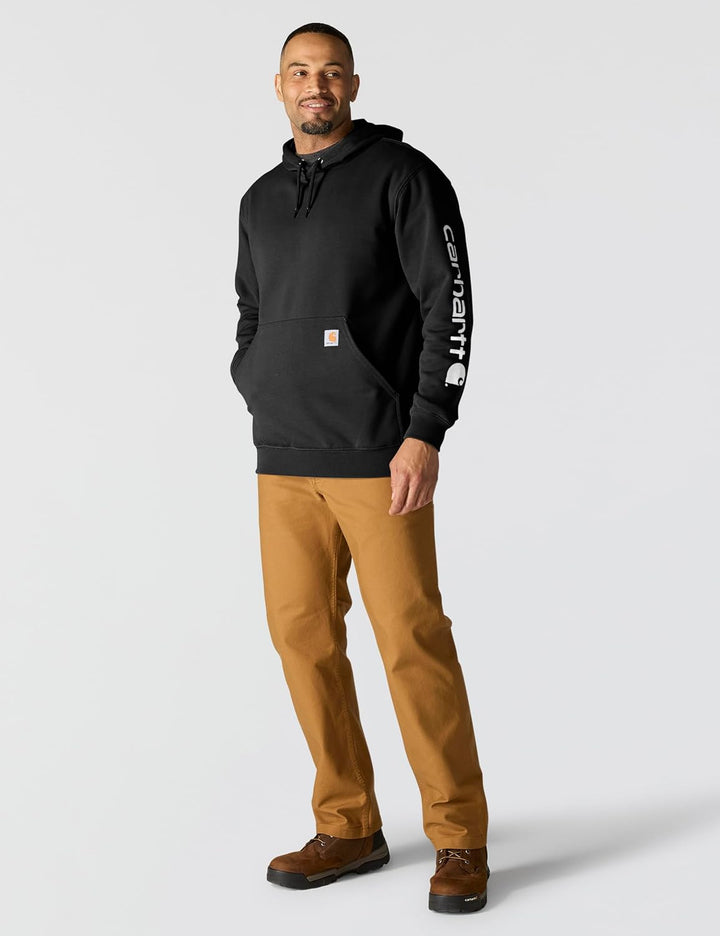 Carhartt Herren Sleeve Logo Hooded Sweatshirt Kapuzenpullover XS Schwarz, XS Schwarz