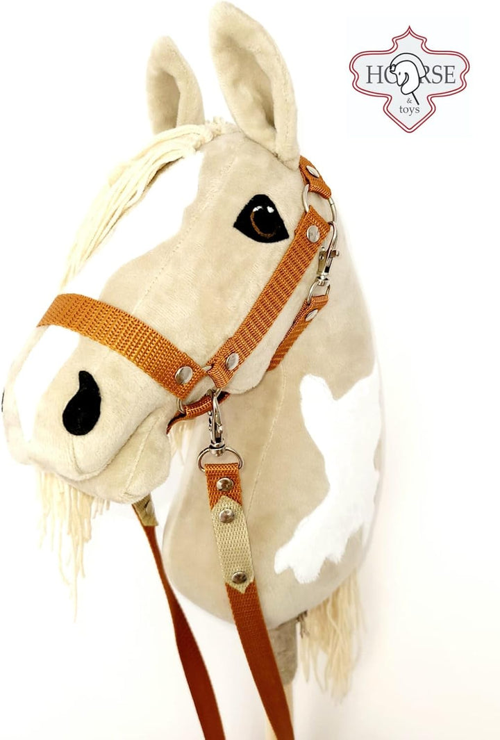 Steckenpferd A4 (Pferd auf einem Stock) Hobby Horse A4 komplett mit Kantar wie auf dem Foto (krem),