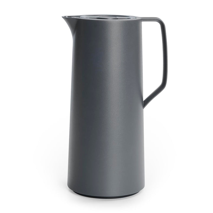 Emsa N41701 Motiva Isolierkanne | 1 Liter | Quick-Press-Verschluss | 12h heiss, 24h kalt | Glaskolbe