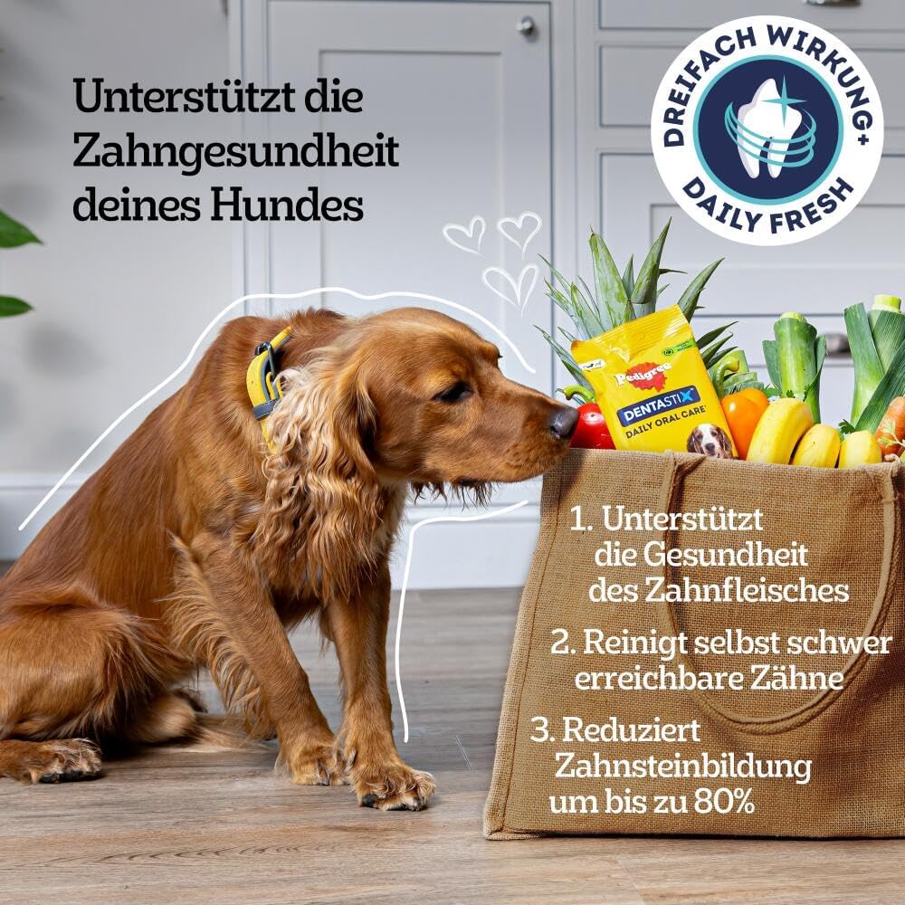 Mars Pedigree DentaStix Daily Fresh Zahnpflegesnack für mittelgrosse Hunde (10–25 kg), 112 Sticks, 4