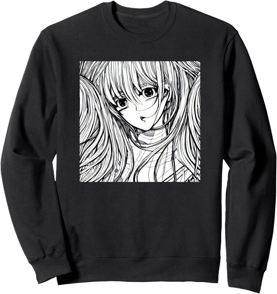 Manga Girl Illustration Motiv bunt künstlerisch Anime Mädchen Sweatshirt