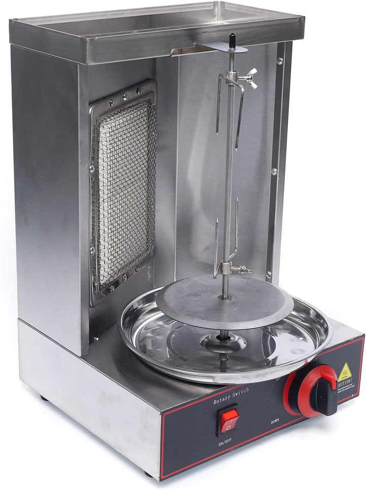 Dönergrill Gas Kebab Machine, Edelstahl Elektrischer Vertical Shawarma Broiler Gyrosgrill 360° Drehb