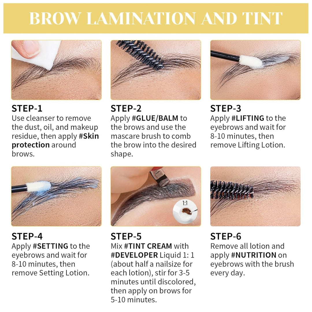 Libeauty Wimpernlifting & Augenbrauenlifting Set mit Farbe Schwarz, Korean Lash Lifting Set, Wimpern