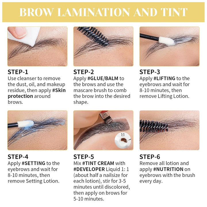 Libeauty Wimpernlifting & Augenbrauenlifting Set mit Farbe Schwarz, Korean Lash Lifting Set, Wimpern