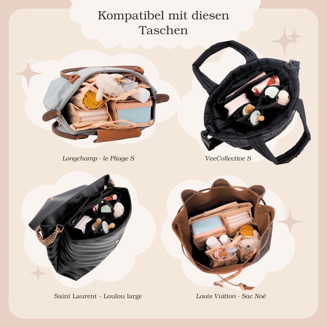 Wickeltasche Pico - Babytasche Taschenorganizer Innentasche Baginbag Inlett für die eigene Handtasch