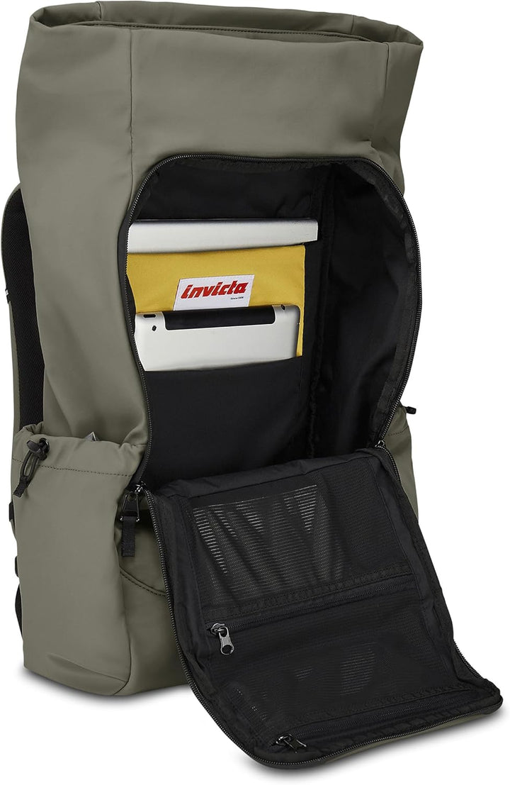 Invicta FOLD Rucksack Laptoptasche Business Rucksack, Leicht, kompakt, mit Laptopfach, Rolltop Rucks