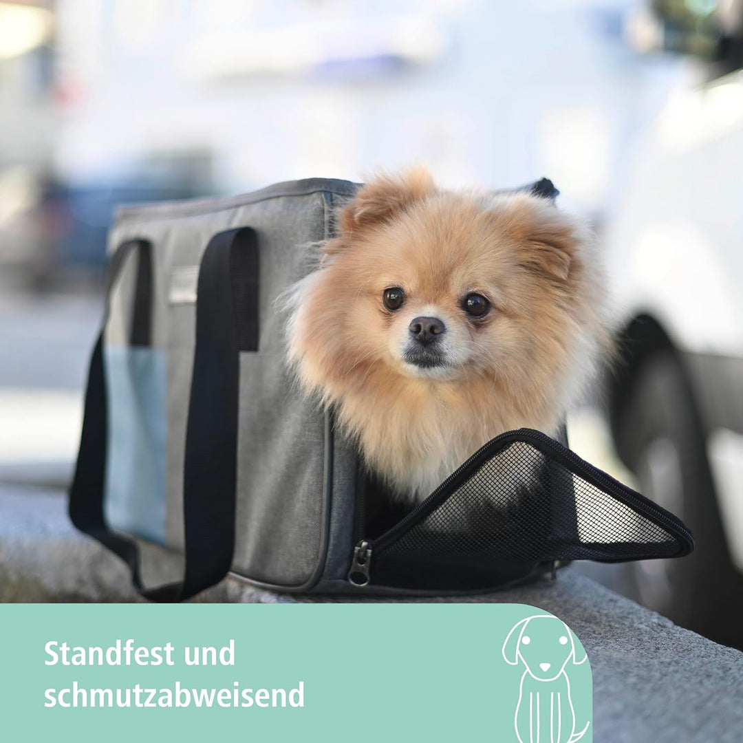Kerbl Pet Tragetasche Vacation, Hundetasche, Transporttasche, grau, blau, 40x20x27cm, Nylon, Hunde,