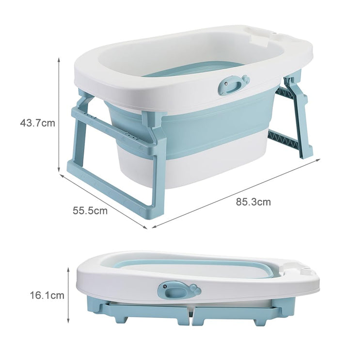 Faltbare Badewanne für Babys, XXL, 3-in-1, faltbar, für Neugeborene, mit Duschhocker, schnelle Entwä