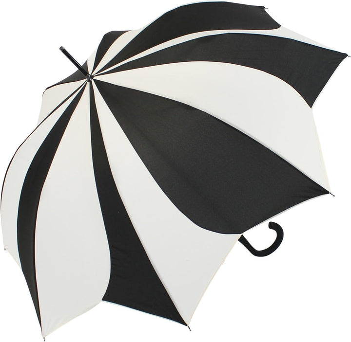 Pierre Cardin Stockschirm Damen gross stabil mit Automatik - Sunflower - schwarz-weiss, Schwarz-weis