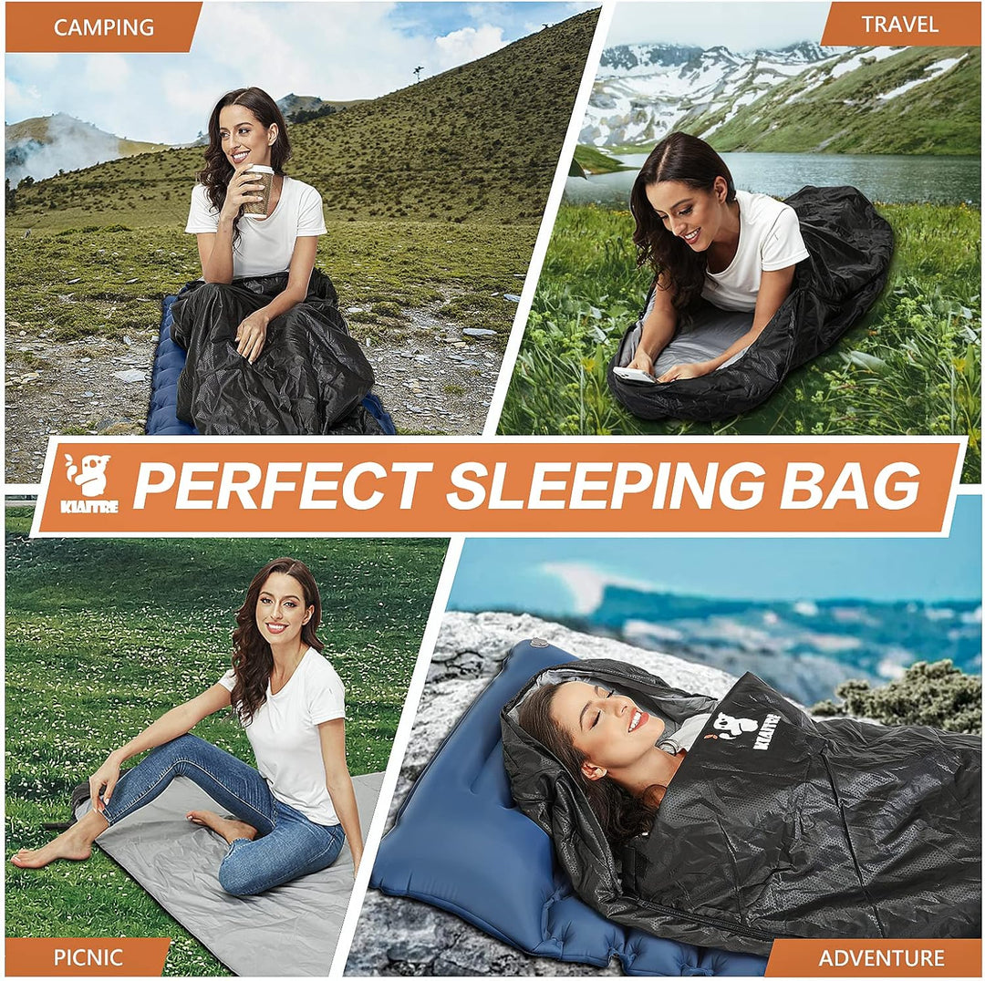 Kiaitre Schlafsack für Erwachsene - Warmer und ultraleichter Umschlag-Kompaktschlafsack, wasserdicht