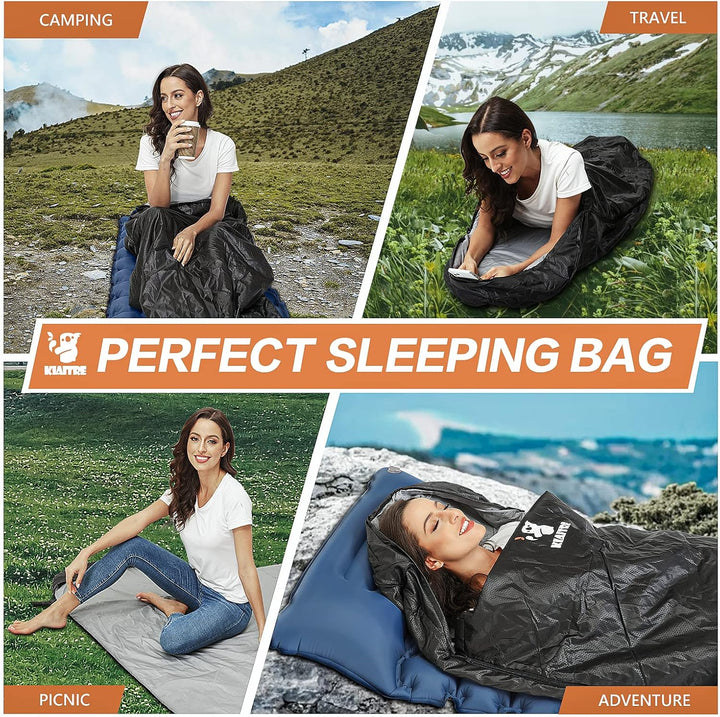 Kiaitre Schlafsack für Erwachsene - Warmer und ultraleichter Umschlag-Kompaktschlafsack, wasserdicht
