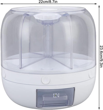 Müslispender, 360 ° drehbarer transparenter Reisspender mit 6 Gittern Reisspender Einschichtiger Sta