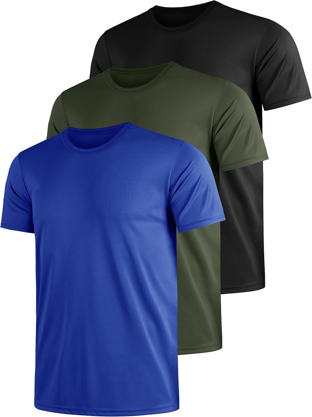 Funktionsshirt Herren Sport T Shirt Kurzarm 3er Pack Atmungsaktiv Männer Tshirt Sportkleidung Workou