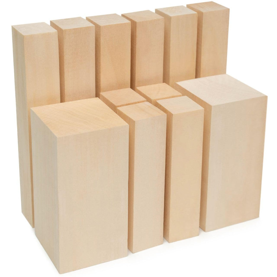 BeaverCraft BW12 Holzblöcke zum Schnitzen - Schnitzholz-Set aus Lindenholz – Linde Basswood zum Holz