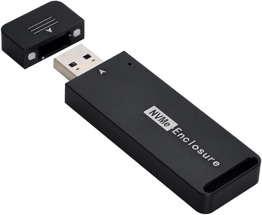 NFHK USB 3.1 Gen2 10Gbps to NVME PCI-E M-Key Solid State Drive External Enclosure 2230/2242mm Black