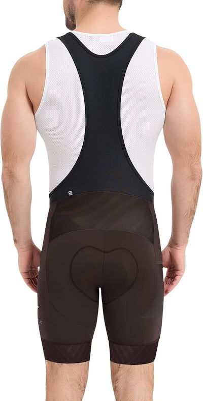 Santic Trägerhose Fahrrad Herren Fahrradhose Kurz mit Sitzpolster Radhose Herren Kurz Gepolstert M G