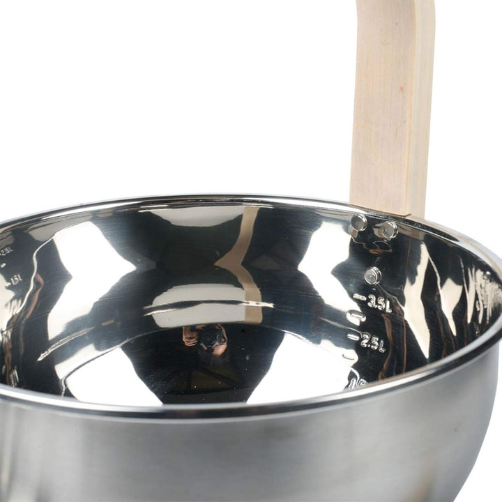 Chuanfeng Sauna Eimer Mit Kelle Edelstahl 4L Saunakübel Hochwertiges Sauna Zubehör Saunaeimer Set