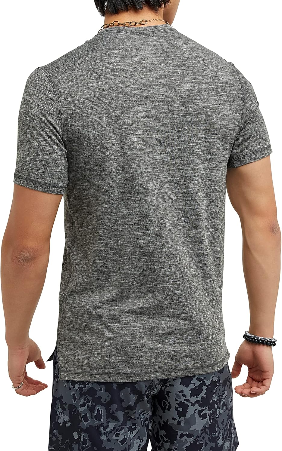 Champion Herren MVP Mesh Logo Graphic Tee Feuchtigkeitsableitendes T-Shirt S Railroad Grey Heather O