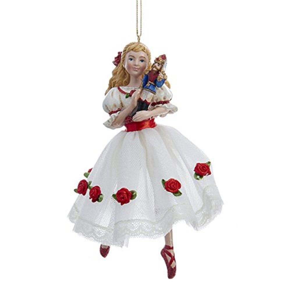 Clara in White Rose Dress Nutcracker Suite Ballet Christmas Tree Ornament C9252