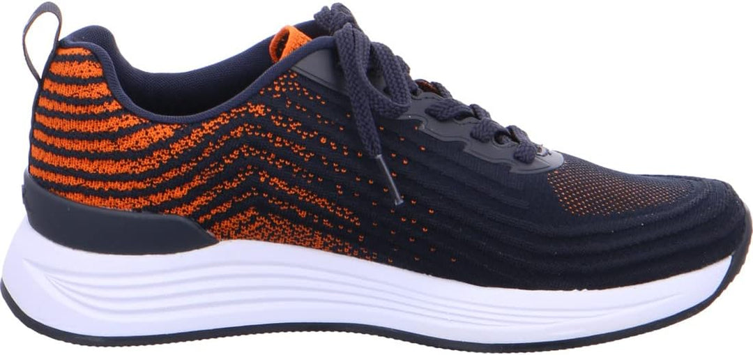 ARA Herren Chicago Low-cut Sneaker 41 EU Blau Orange, 41 EU Blau Orange