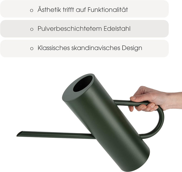 Stelton Bloom Blumengiesskanne 2L, für Zimmerpflanzen. Giesskanne mit langem Ausgiesser, pulverbesch