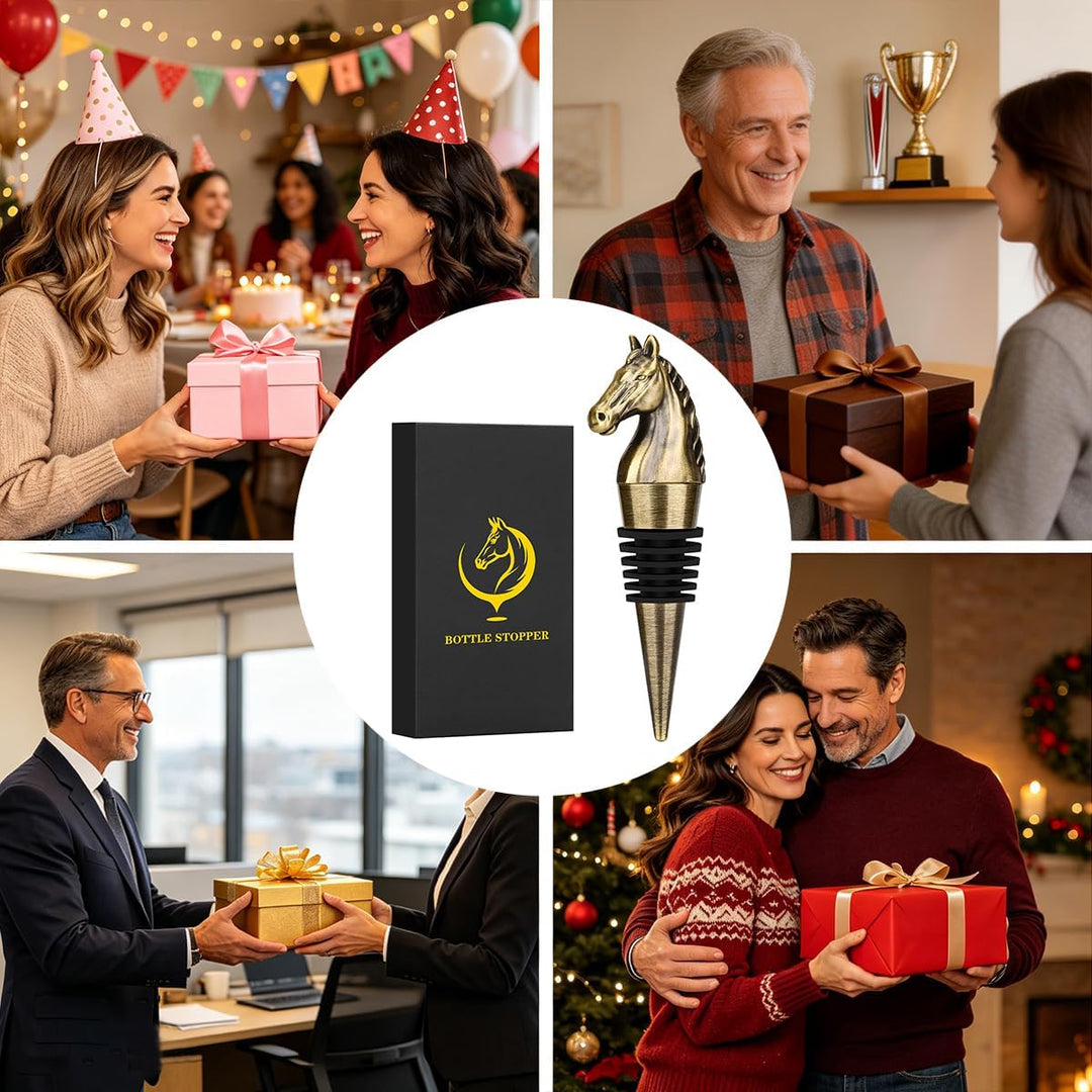 LULLEA Pferd Weinflaschenverschluss, Pferde Geschenk Weingeschenke Weihnachts geschenk Geburtstagsge
