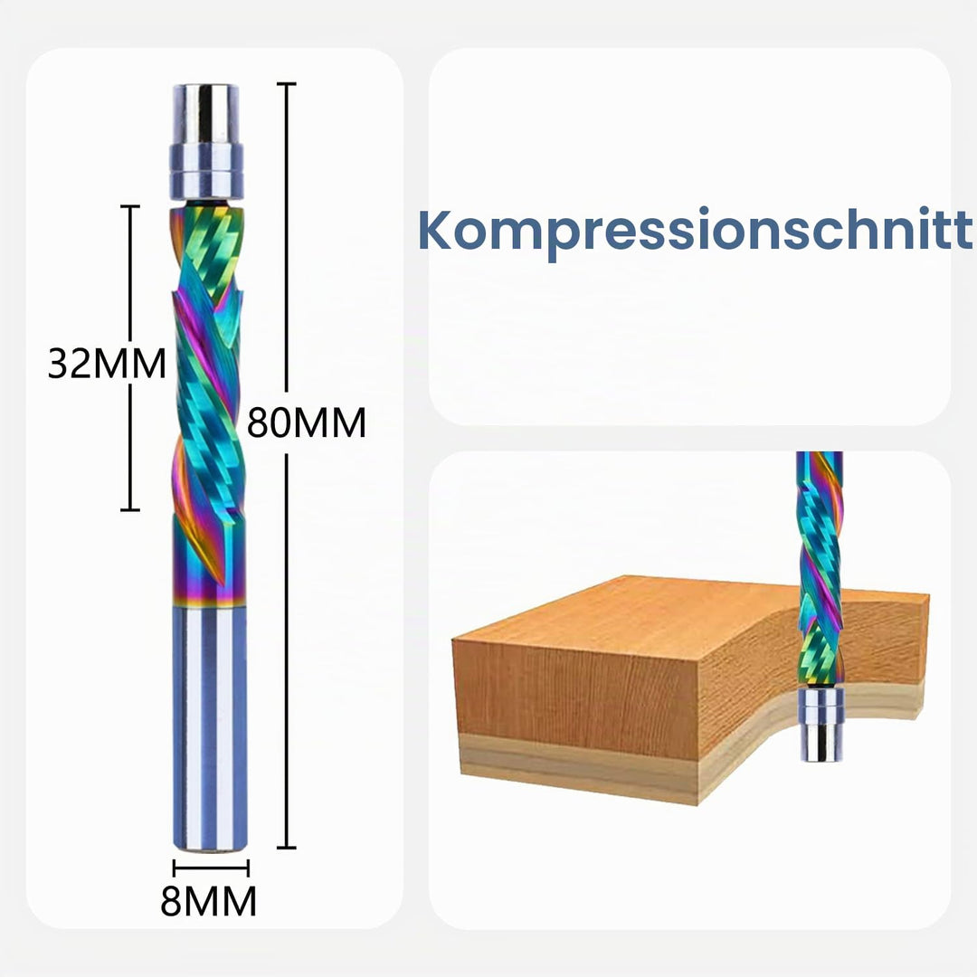 SpeTool Bündigfräser 8mm Schaft Spiralnutfräser Extra Lang Kopierfräser für Oberfräse Up&amp;Down Kompre