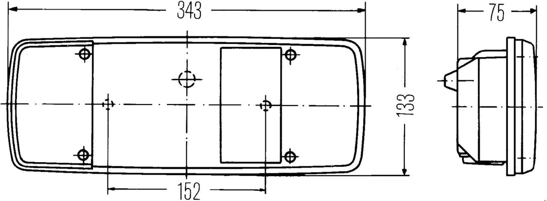 HELLA - Heckleuchte - Glühlampe - 12/24V - Einbau/geschraubt - Lichtscheibenfarbe: mehrfarbig/rot/ge