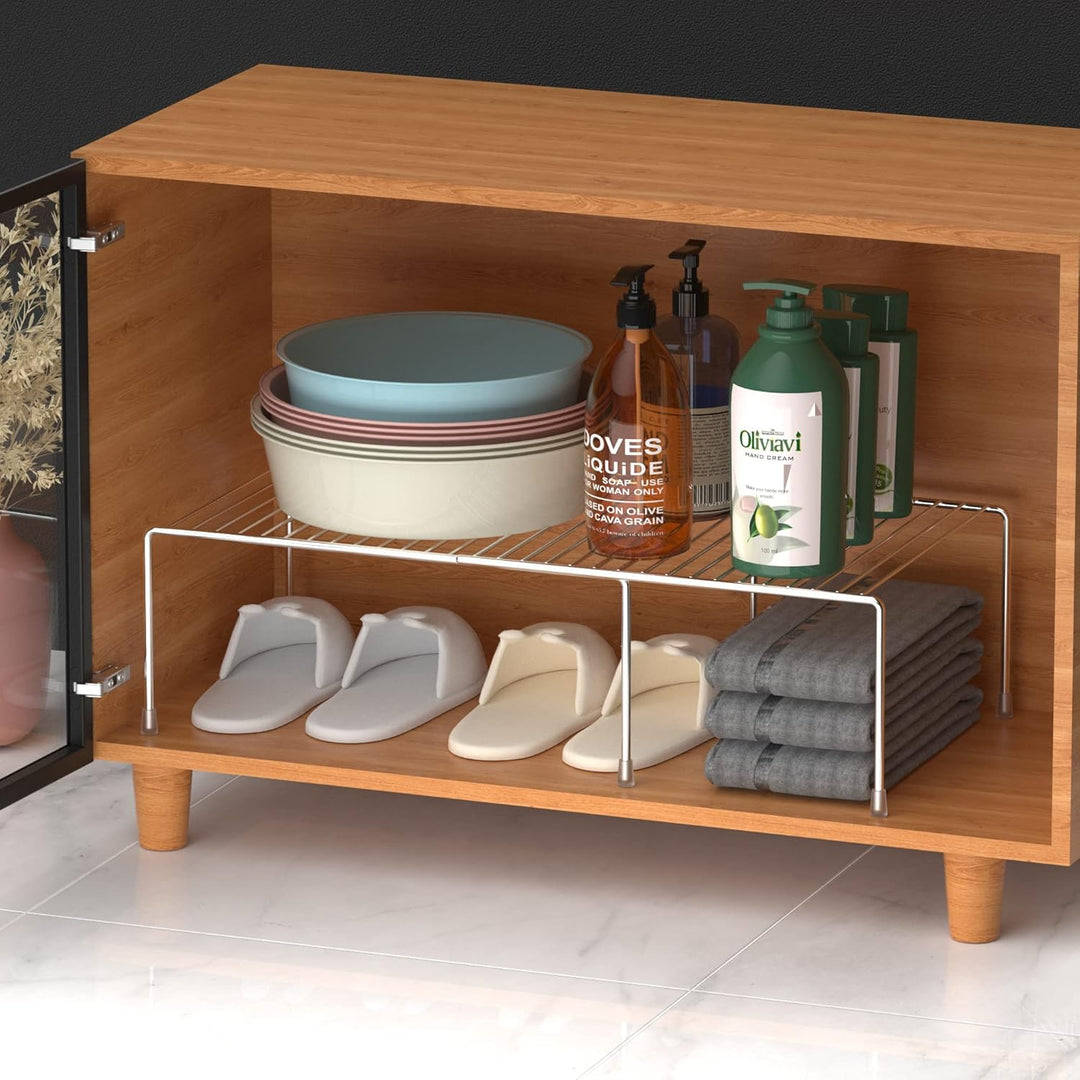 Küchenschrank, erweiterbares Regal-Organizer-Set, 6 Stück, verstellbare Metalldraht, Speisekammer-Au