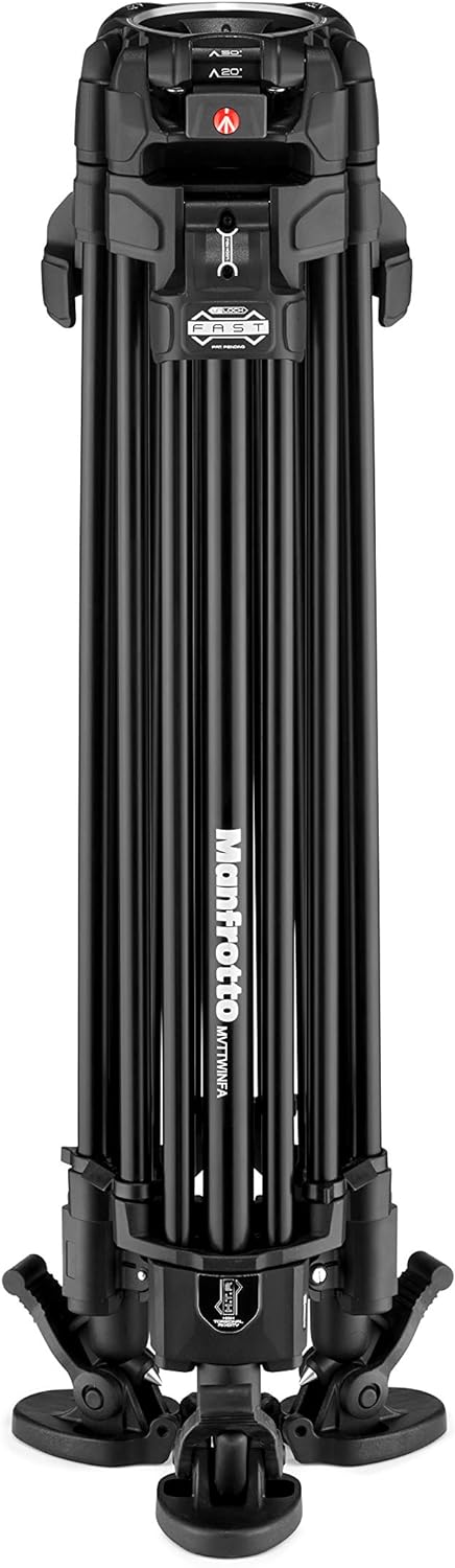 Manfrotto, Profi-Videokamera-Stativ 645, Tripod aus Aluminium mit schnellen Doppelrohrbeinen, Kamera