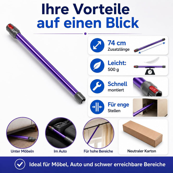 Verlängerungsrohr kompatibel mit Dyson V12/V10 Slim