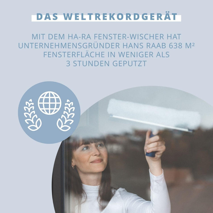 Ha-Ra Fenster-Putz-Set I Fensterwischer 32cm I Konzentrierte Vollpflege 500ml I Rollfix zur perfekte