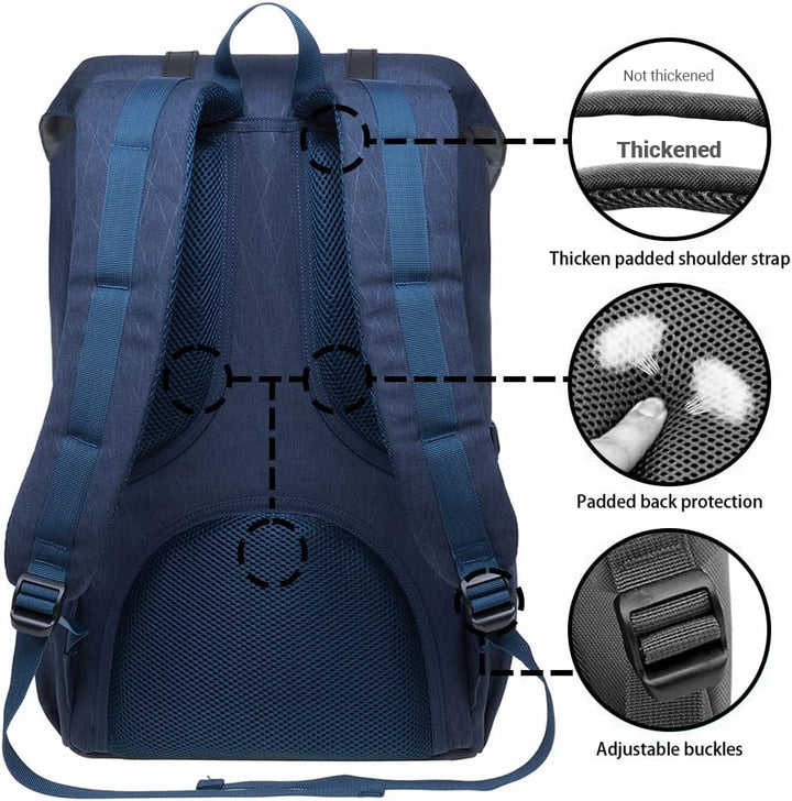 KAUKKO Rucksack Damen Herren Daypack mit Laptopfach für 14 Zoll Notebook für Freizeit Job Uni Reisen