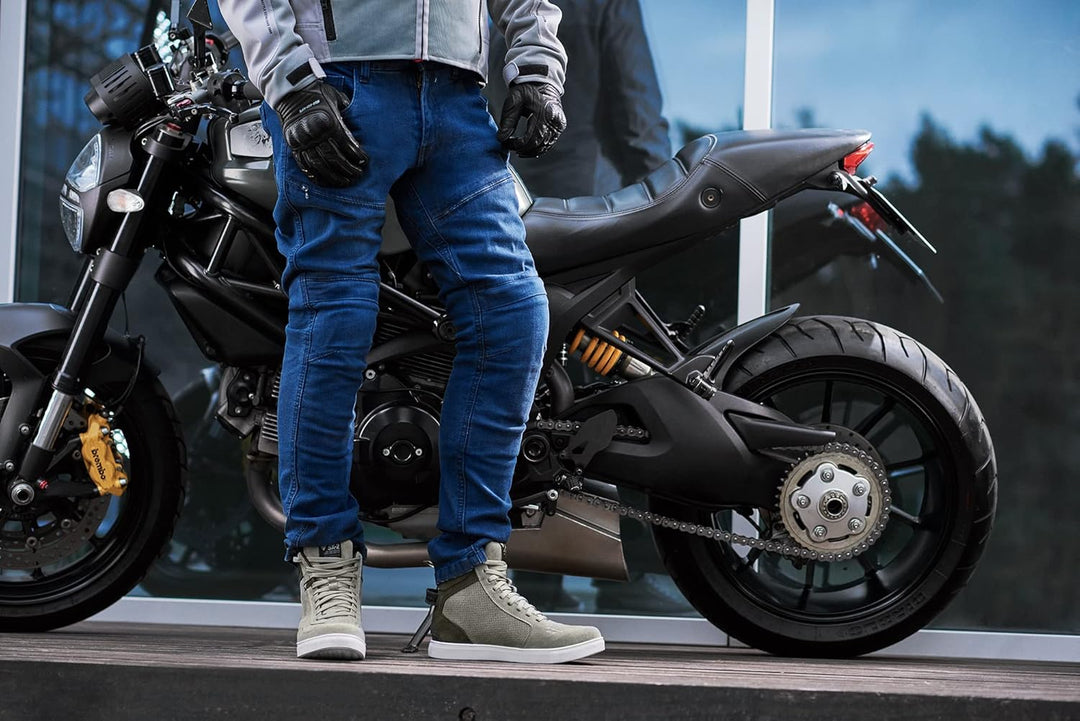 SHIMA SX-2 EVO Motorradschuhe für Herren - Atmungsaktiv, Verstärkte Leder Biker Motorradstiefel Männ
