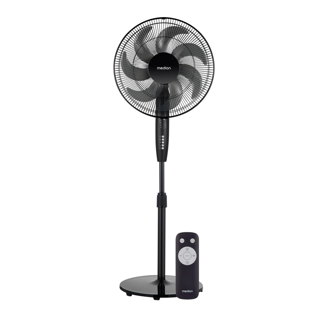 MEDION P21 SF Standventilator mit Fernbedienung (Ventilator leise, 3 Modi Schlafmodus Natur Oszilier