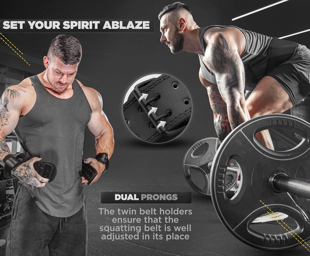 RDX Gewichthebergürtel Leder 4” und 6”, 10 Verstellbar Löcher Trainingsgürtel Schnalle, Powerlifitin