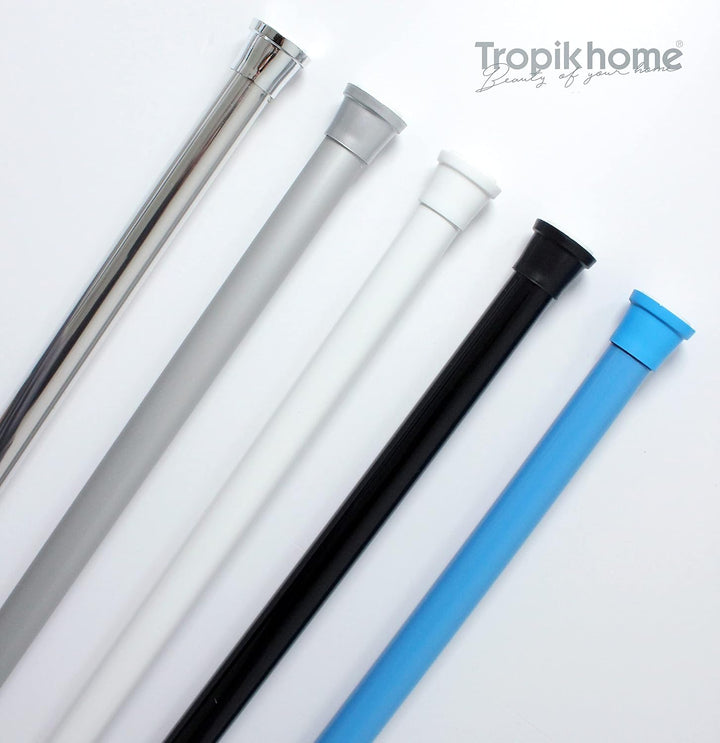 ALU DUSCHVORHANGSTANGE 140 cm - 250 cm WEISS TELESKOPSTANGE KLEMMSTANGE! SPRING SHOWER ROD WHITE!