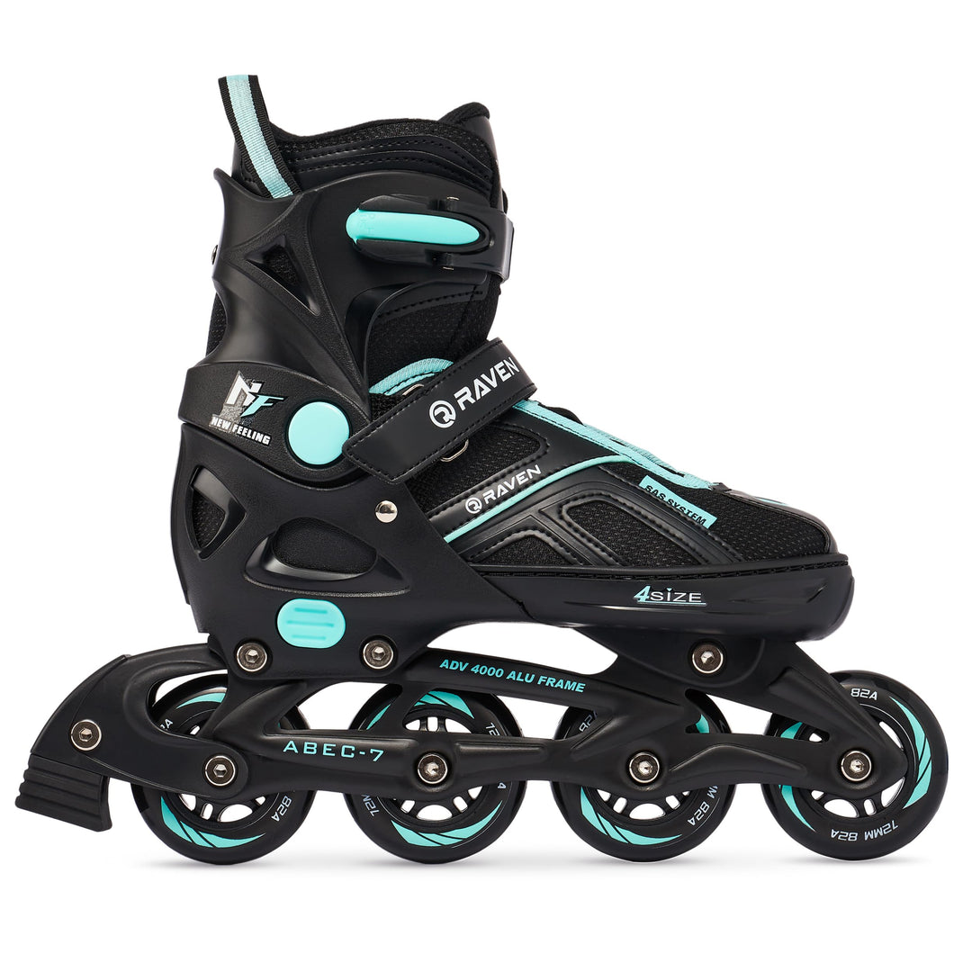 Inlineskates Inliner Raven Pulse verstellbar optional als 2in1 Inlineskates/Schlittschuhe 33-36 (20c