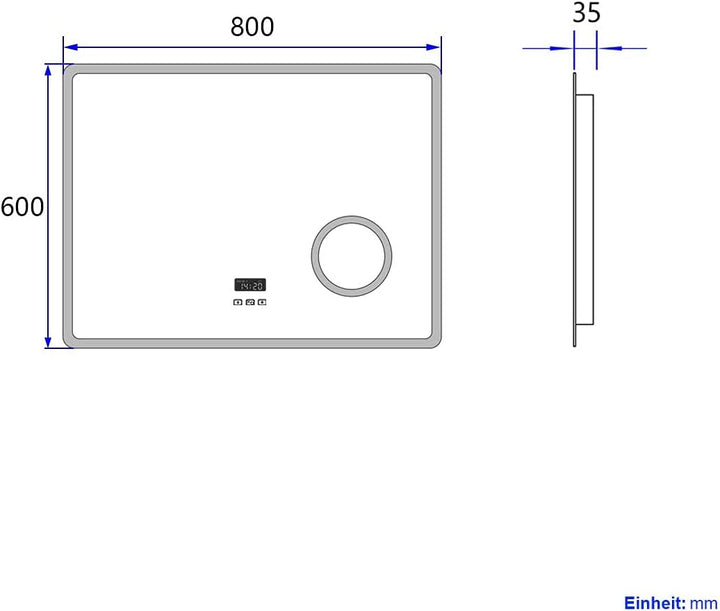 EMKE LED Badspiegel 80x60cm Badezimmerspiegel mit Beleuchtung badezimmerspiegel led Spiegel mit Touc