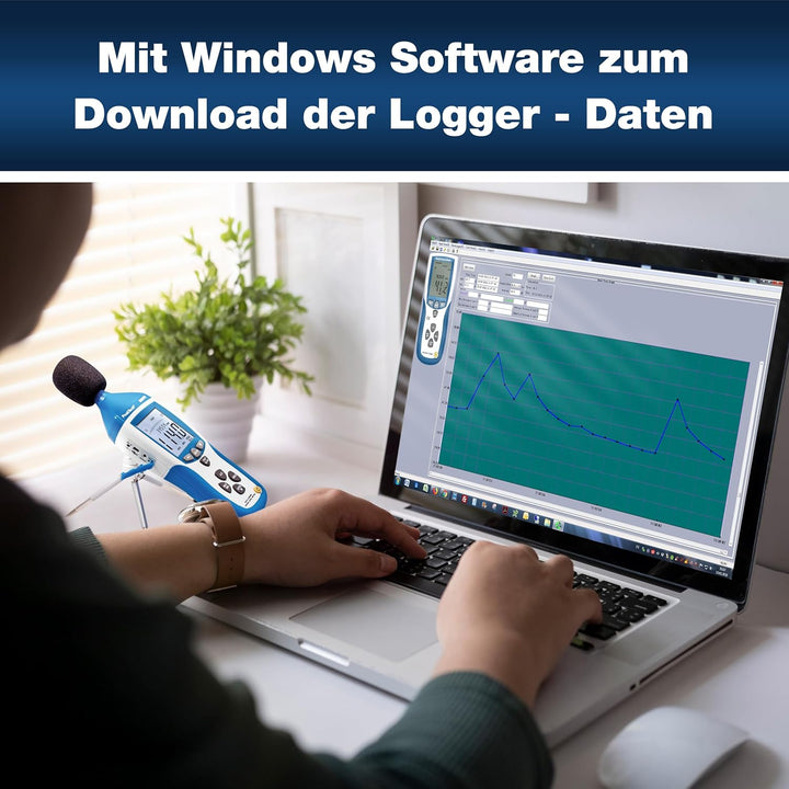 PeakTech 8005 - Schallpegelmessgerät Klasse 2 mit Aufzeichnung (32000 Messwerte), Kalibriert, Schall