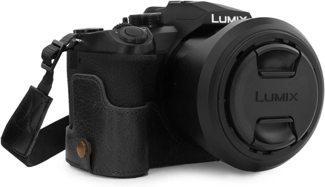 MegaGear MG1681 Ever Ready Kameratasche aus echtem Leder, kompatibel mit Leica V-Lux 5, Panasonic Lu