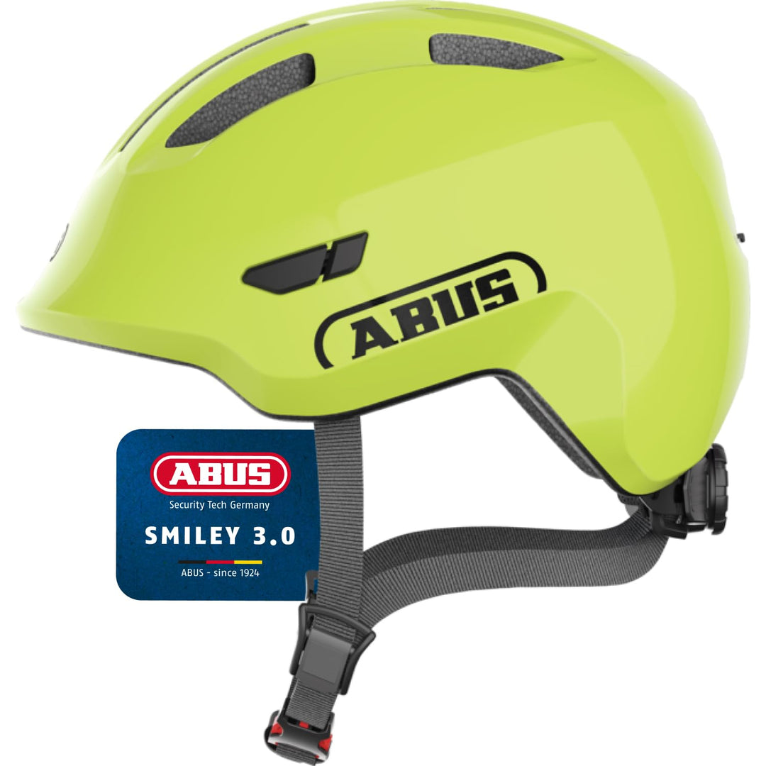 ABUS Kinderhelm Smiley 3.0 - Fahrradhelm mit tiefer Passform, kindergerechten Designs &amp; Platz für ei