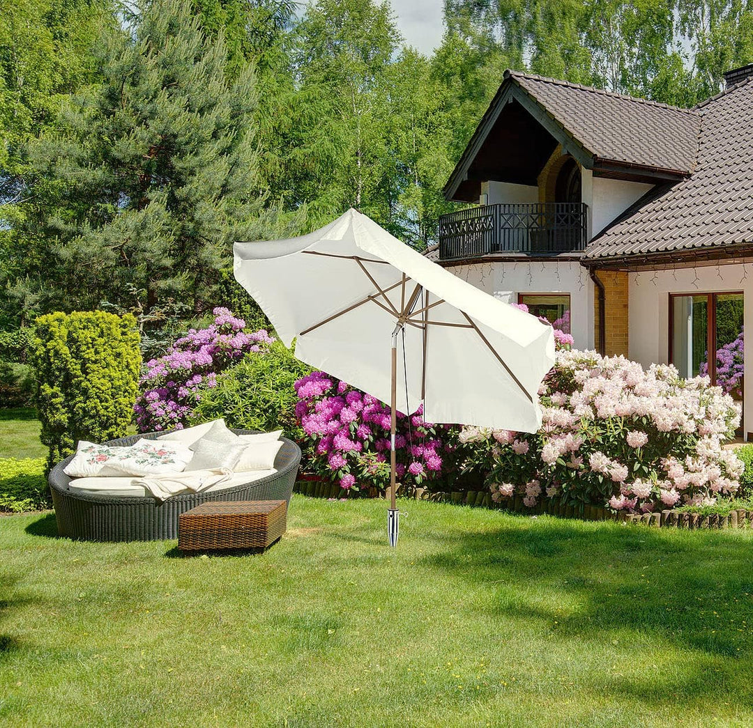 Royal Gardineer Bodenhülse Sonnenschirm: 2er-Set Universal Stahl-Sonnenschirmständer mit Bodendübel,